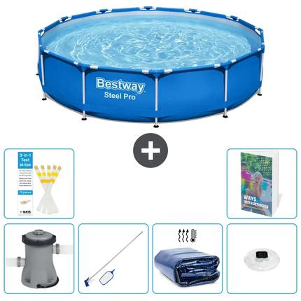 BESTWAY Basen Steel Pro Okrągły - 366x76 cm - 7-częściowy S305