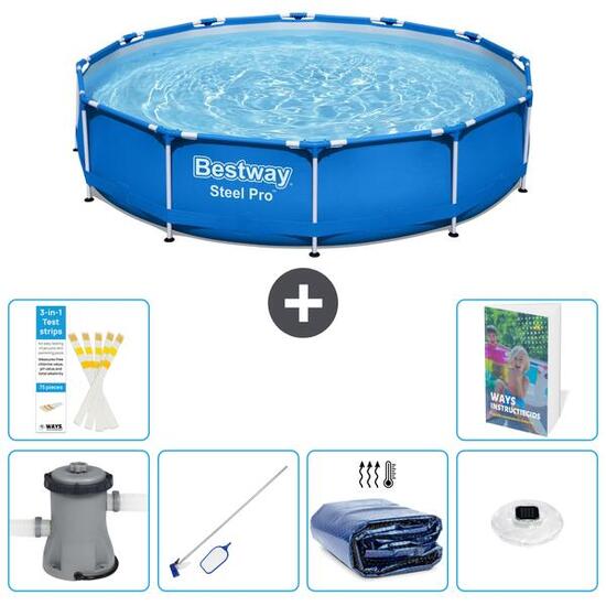 BESTWAY Basen Steel Pro Okrągły - 366x76 cm - 7-częściowy S305