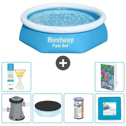 BESTWAY Basen Fast Set Okrągły - 244x61 cm - 7-częściowy S254