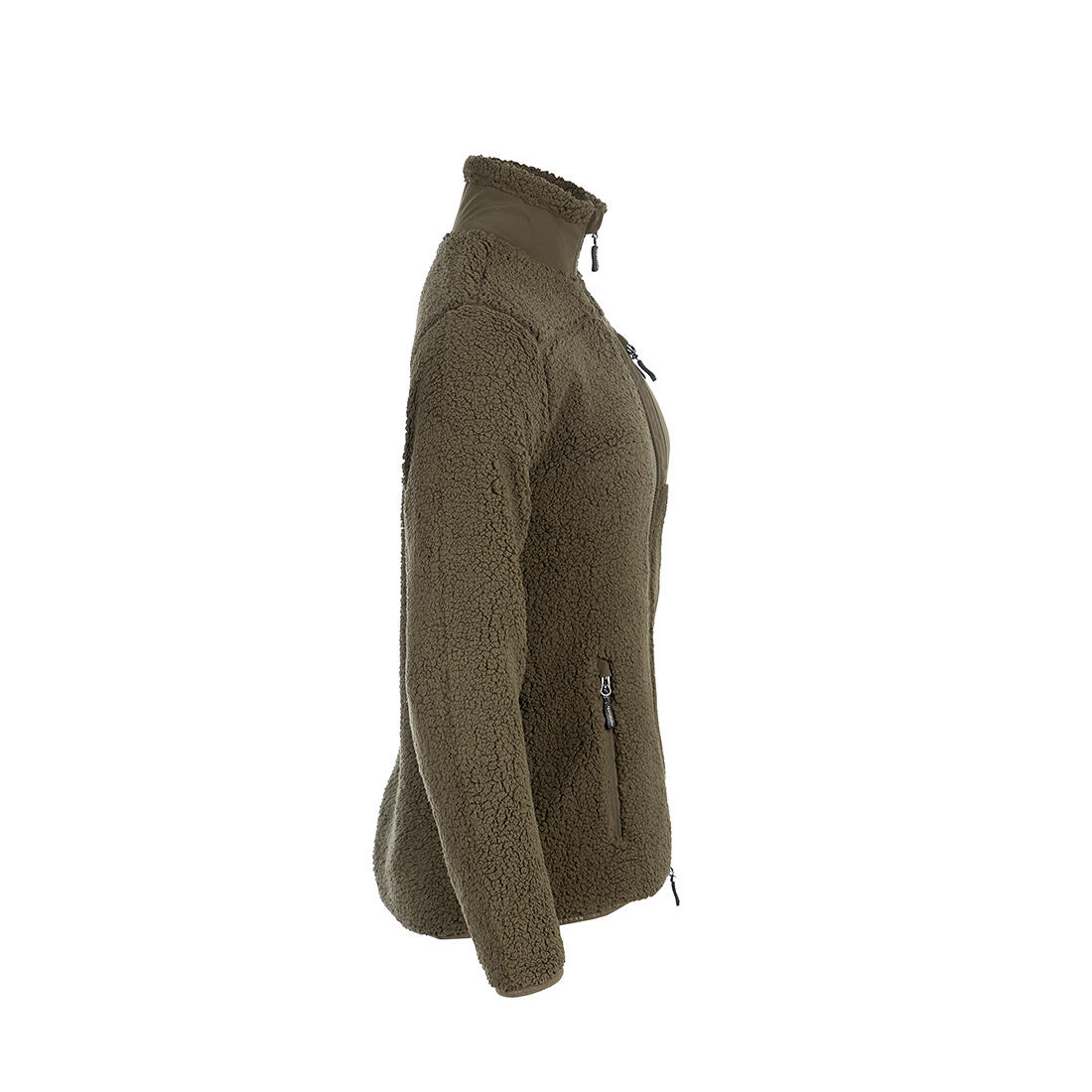 Sherpa Fleecejacke Damen Olivgrün 2/7