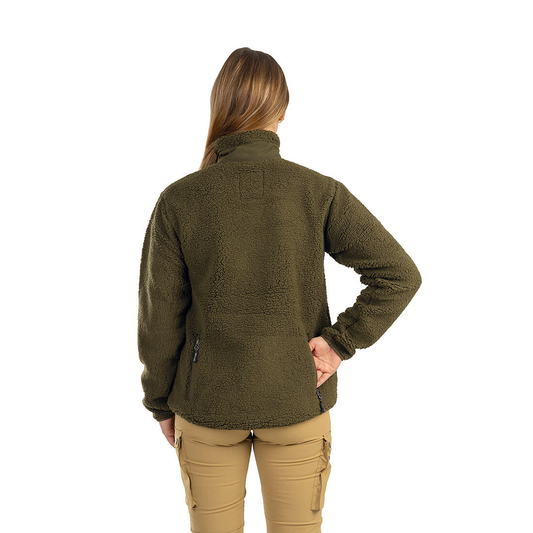 Sherpa Fleecejacke Damen Olivgrün 6/7