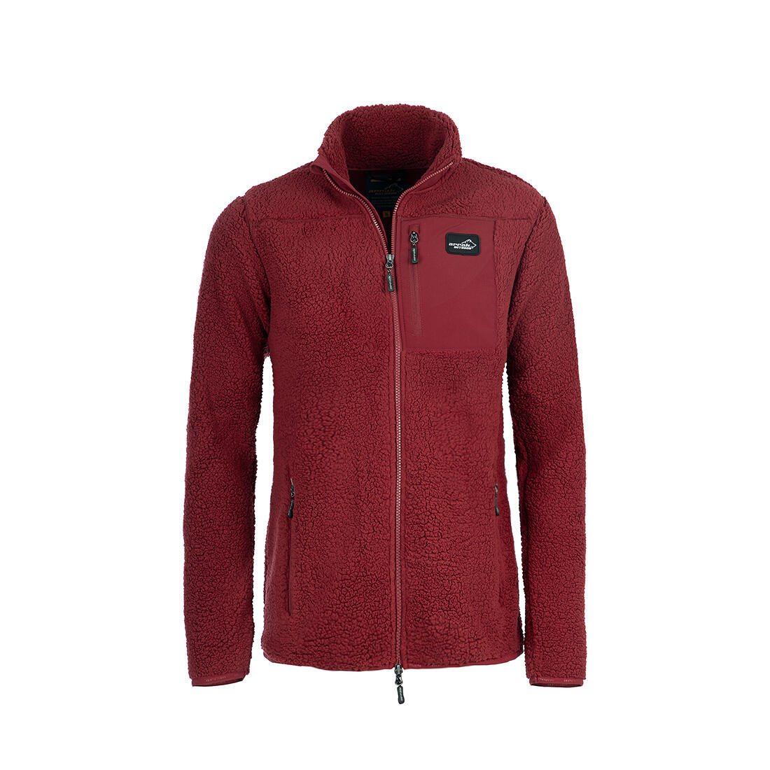 Veste polaire Sherpa pour femme rouge foncé 1/7