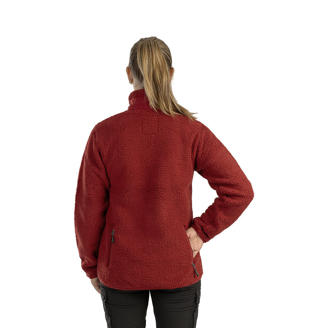 Veste polaire Sherpa pour femme rouge foncé 6/7