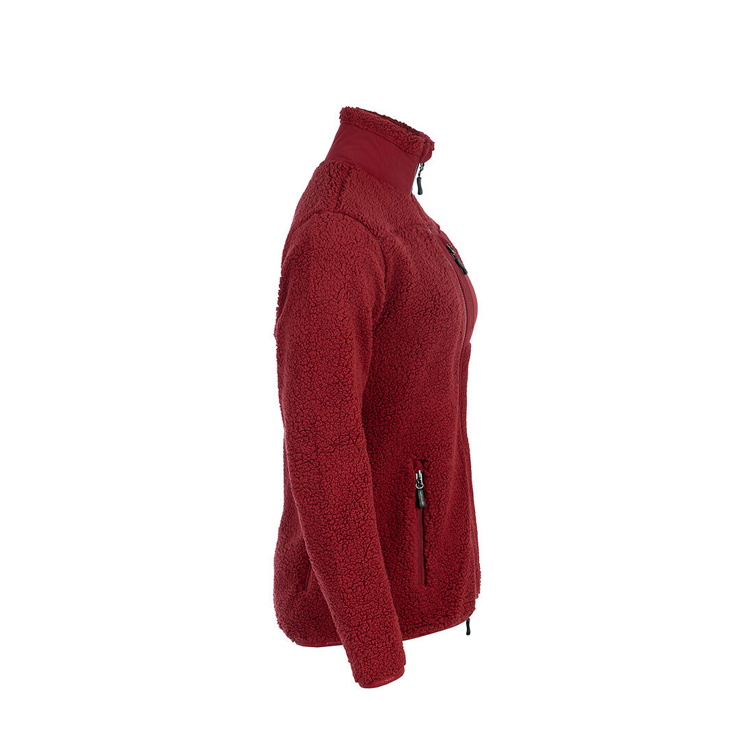 Veste polaire Sherpa pour femme rouge foncé 2/7