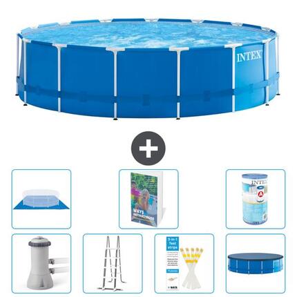 INTEX Basen ze stelażem Okrągły - 457x122 cm - 8-częściowy S594