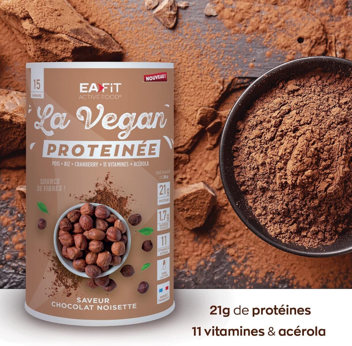 EAFIT VEGAN PROTEINEE CHOCOLAT NOISETTE - 450 g 4/6