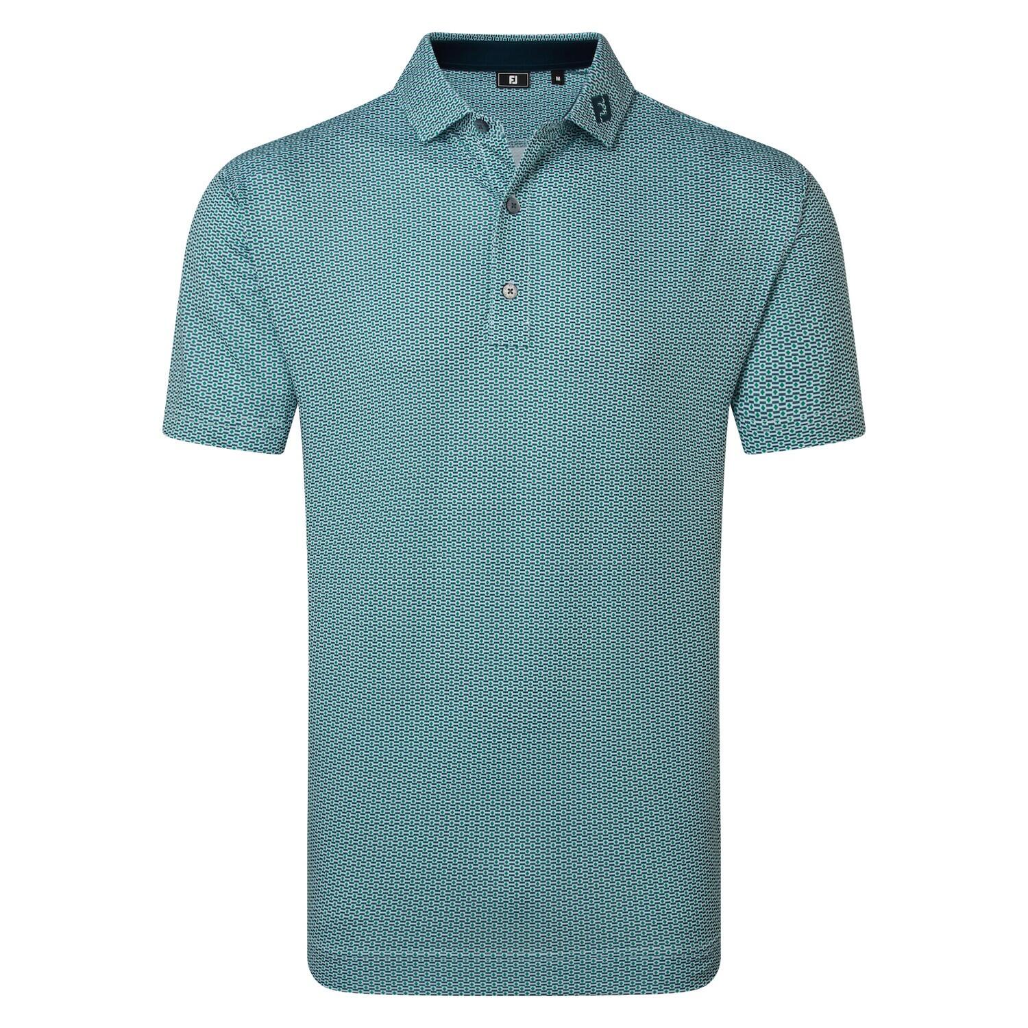 Polo Golf Footjoy  Nautical Flag Print Lisle Hombre Azul 2/3