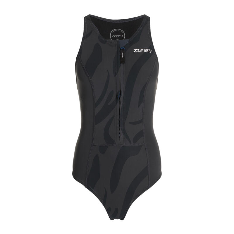 Costum de înot pentru femei ZONE3 Yulex fără mâneci 1,5 mm negru/gri