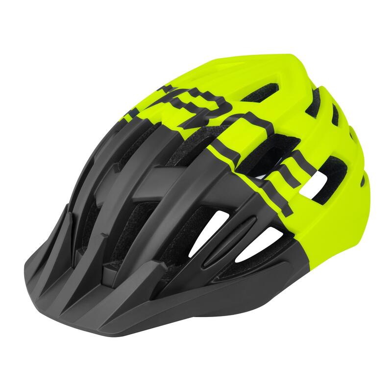 Casca Force Corella MTB Negru/Galben Fluo S-M