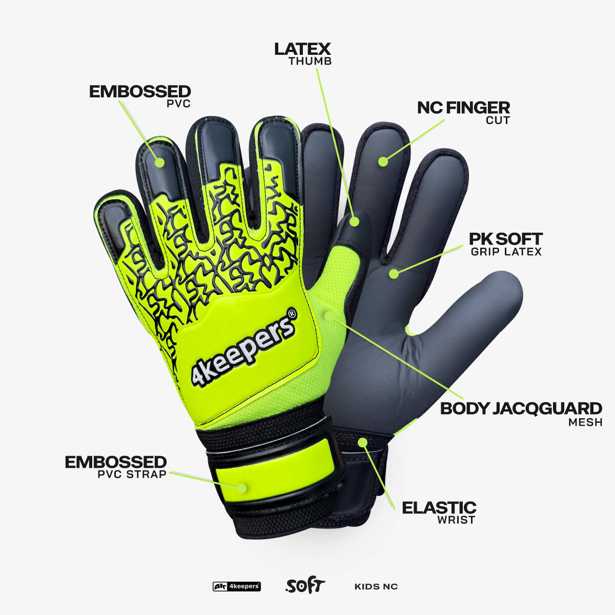 Rękawice bramkarskie dla dzieci 4keepers 4K KIDS SOFT NC 3/7