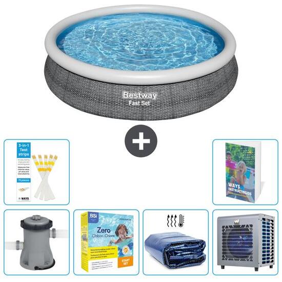 BESTWAY Basen Fast Set Okrągły - 366x76 cm - 7-częściowy S331