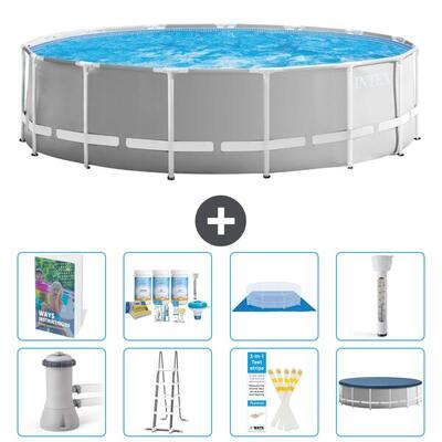 Prism frame zwembad rond - 457x122 cm - 9-delig s574