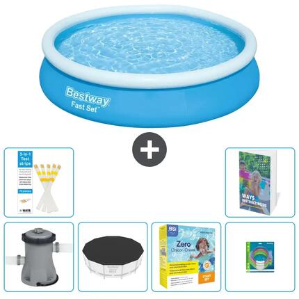 BESTWAY Basen Fast Set Okrągły - 366x76 cm - 7-częściowy S231