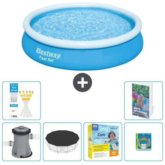 BESTWAY Basen Fast Set Okrągły - 366x76 cm - 7-częściowy S231