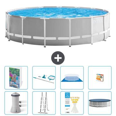 Prism frame zwembad rond - 457x122 cm - 9-delig s647