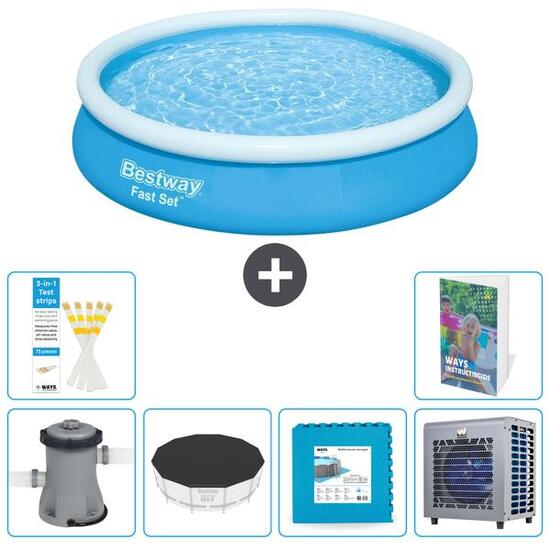 BESTWAY Basen Fast Set Okrągły - 366x76 cm - 7-częściowy S290