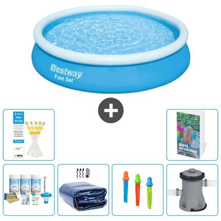 BESTWAY Basen Fast Set Okrągły - 366x76 cm - 7-częściowy S108