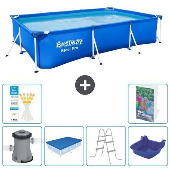 Bestway Steel Pro Rectangulaire - 300x201x66 cm - 7-pièces S314