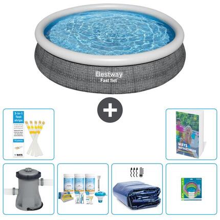 BESTWAY Basen Fast Set Okrągły - 366x76 cm - 7-częściowy S282