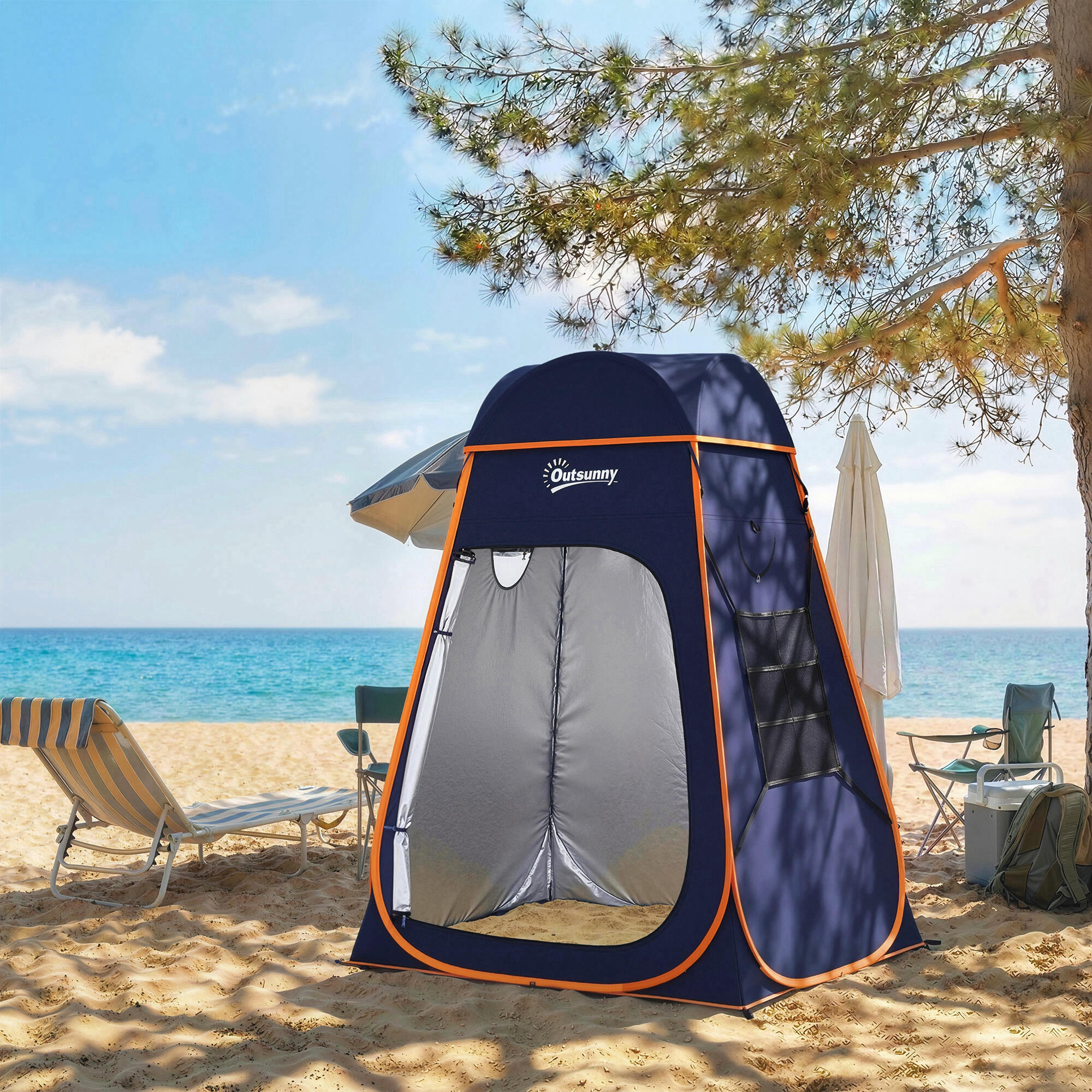 Tenda de Duche Outsunny Azul 2/5