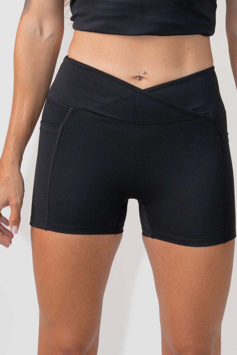 Mallas Cortas Fitness Mujer Cintura en V Efecto Push Up con Bolsillos Laterales 3/3