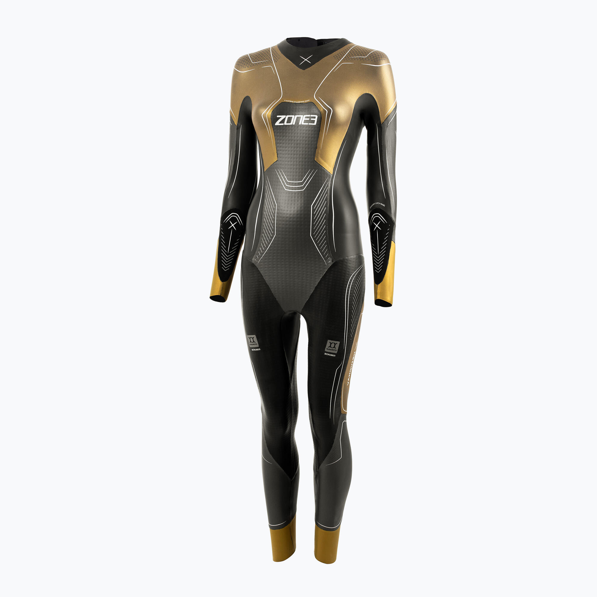 Pianka triathlonowa damska Zone3 Vanquish-X - Limited Edition 5 mm gummetal/gold 1/7