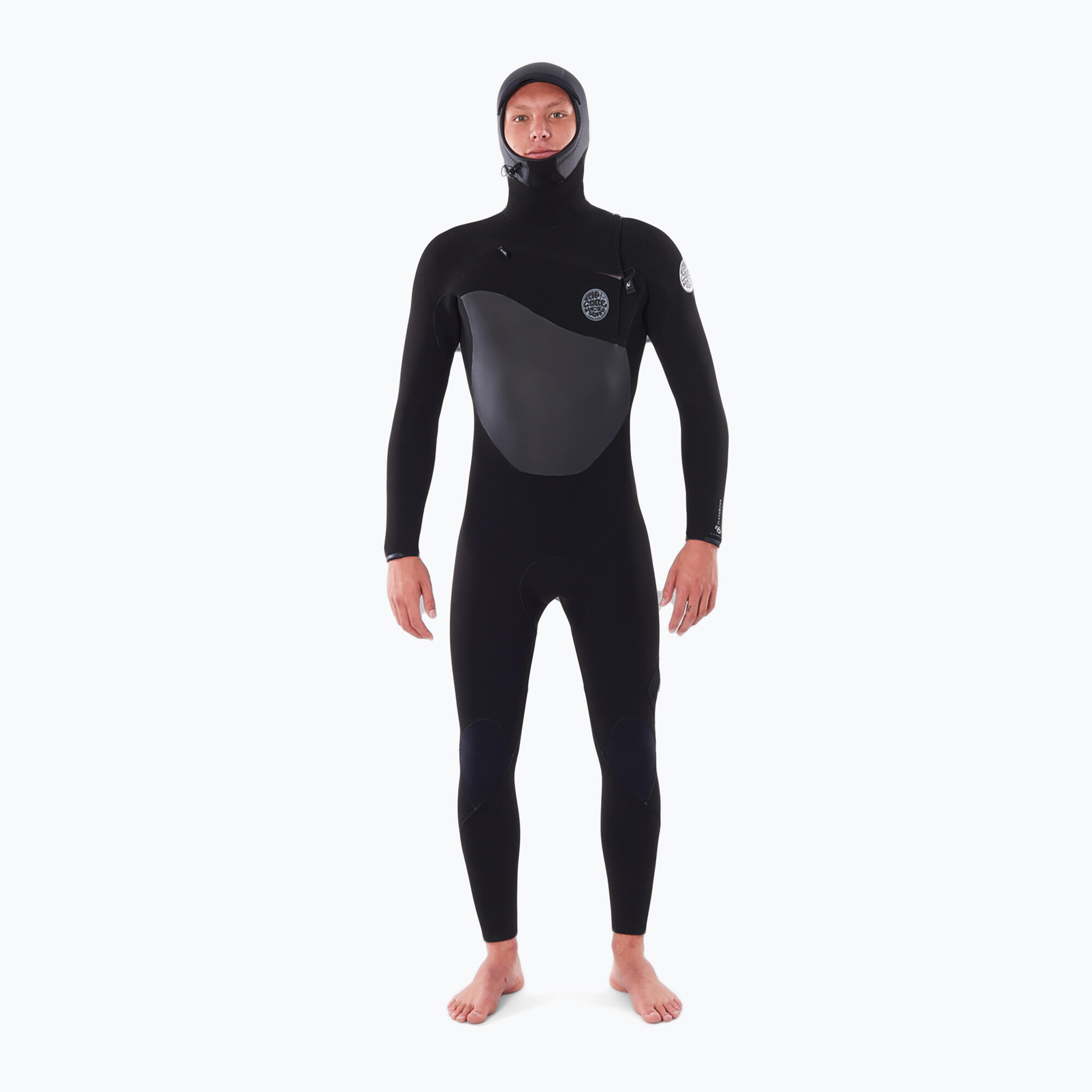 Pianka do pływania męska Rip Curl Flashbomb 5/4mm Hooded Chest Zip black 3/5