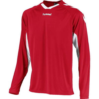 Hummel everton voetbalshirt lange mouw kinder - rood / wit 140