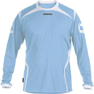 Shirt - voetbal - heren - torino - slim fit, lange mouwen - wit/lichtblauw