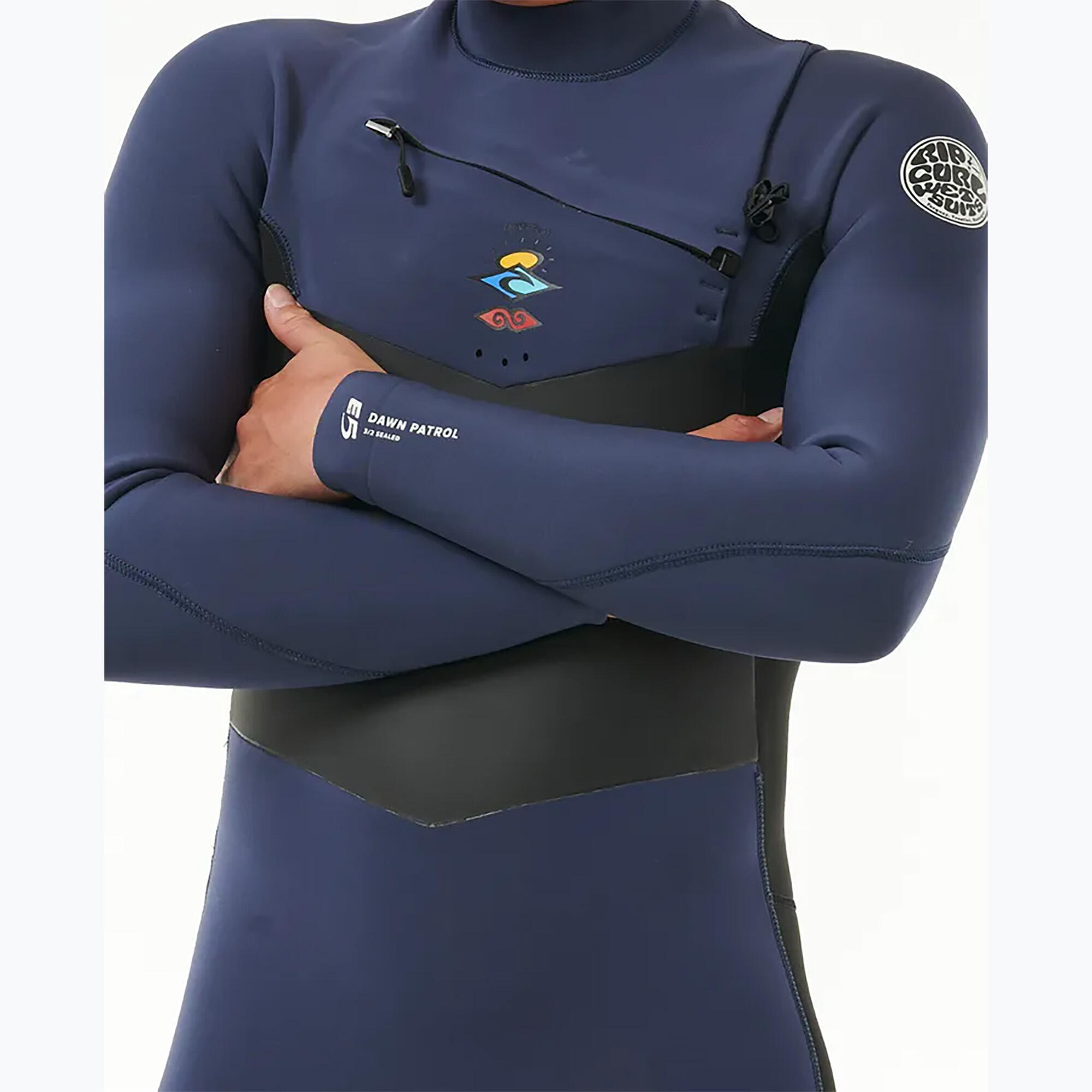 Pianka do pływania męska Rip Curl Dawn Patrol 5/3 mm Chest Zip dark navy 3/3
