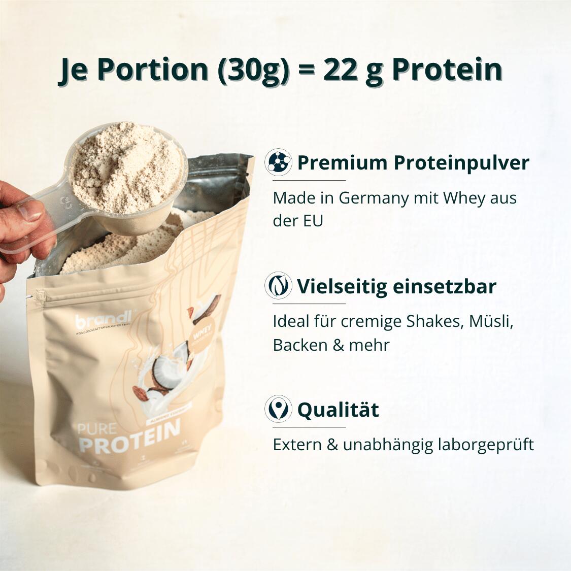 brandl® Pure Protein 2.0 Proteinpulver Whey | Eiweißpulver mit natürlichem Aroma 2/7