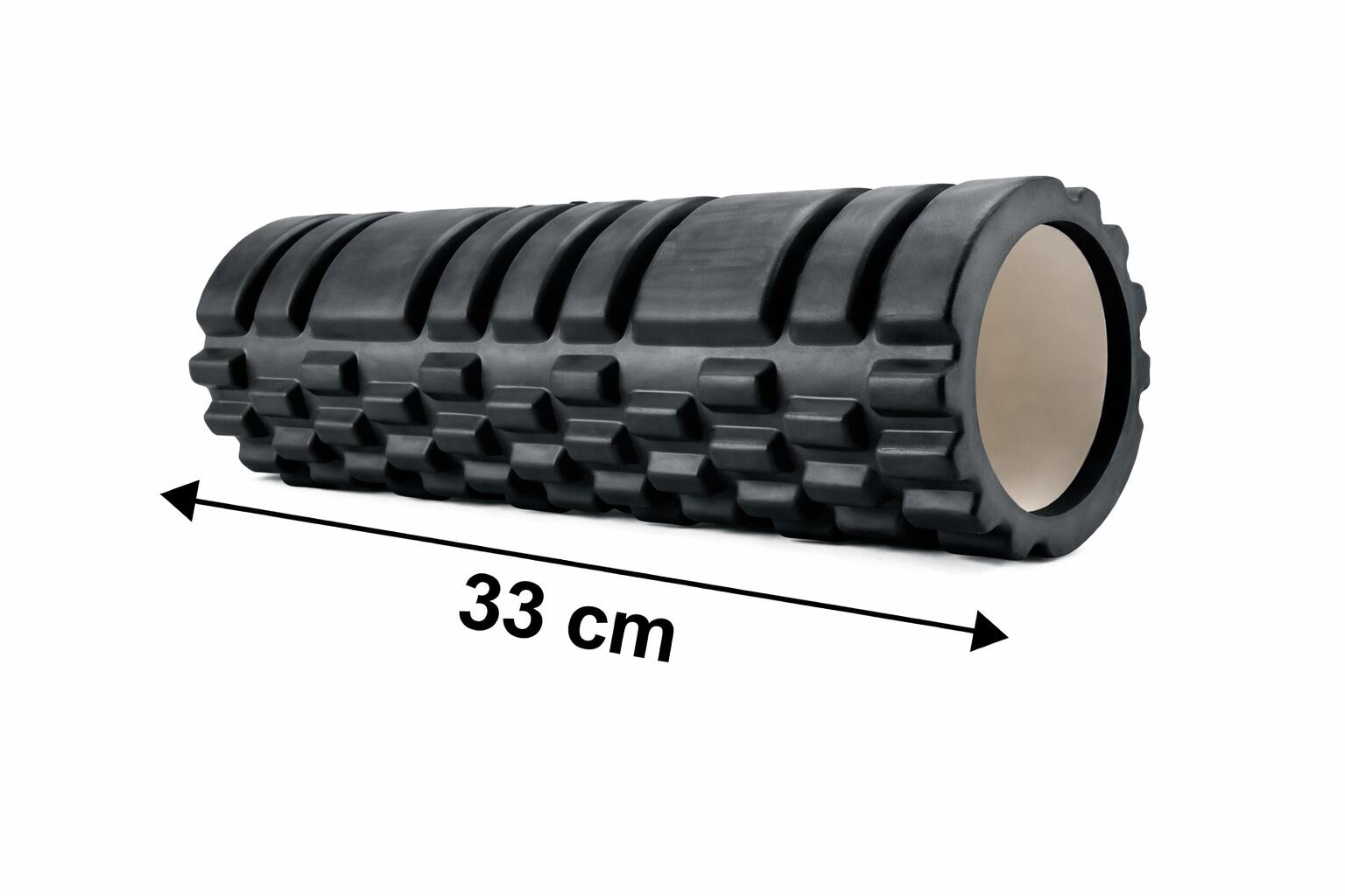 Foam Roller 33 cm Largo Negro Masaje Fitness 2/3