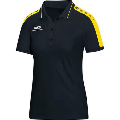 Jako striker polo dames - zwart / citroen 34-36
