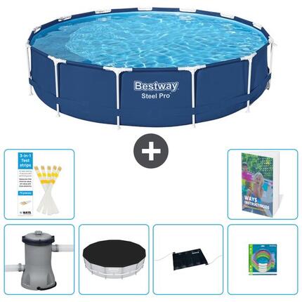 BESTWAY Basen Steel Pro Okrągły - 396x84 cm - 7-częściowy S211