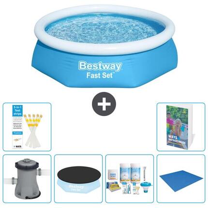 BESTWAY Basen Fast Set Okrągły - 244x61 cm - 7-częściowy S251