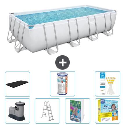BESTWAY Basen Power Steel Prostokątny - 549x274x122 cm - 8-częściowy S572