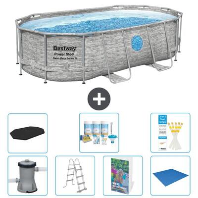 Bestway power steel ovaal - 427x250x100 cm - 8-delig s599