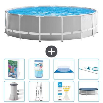 Prism frame zwembad rond - 457x122 cm - 9-delig s542