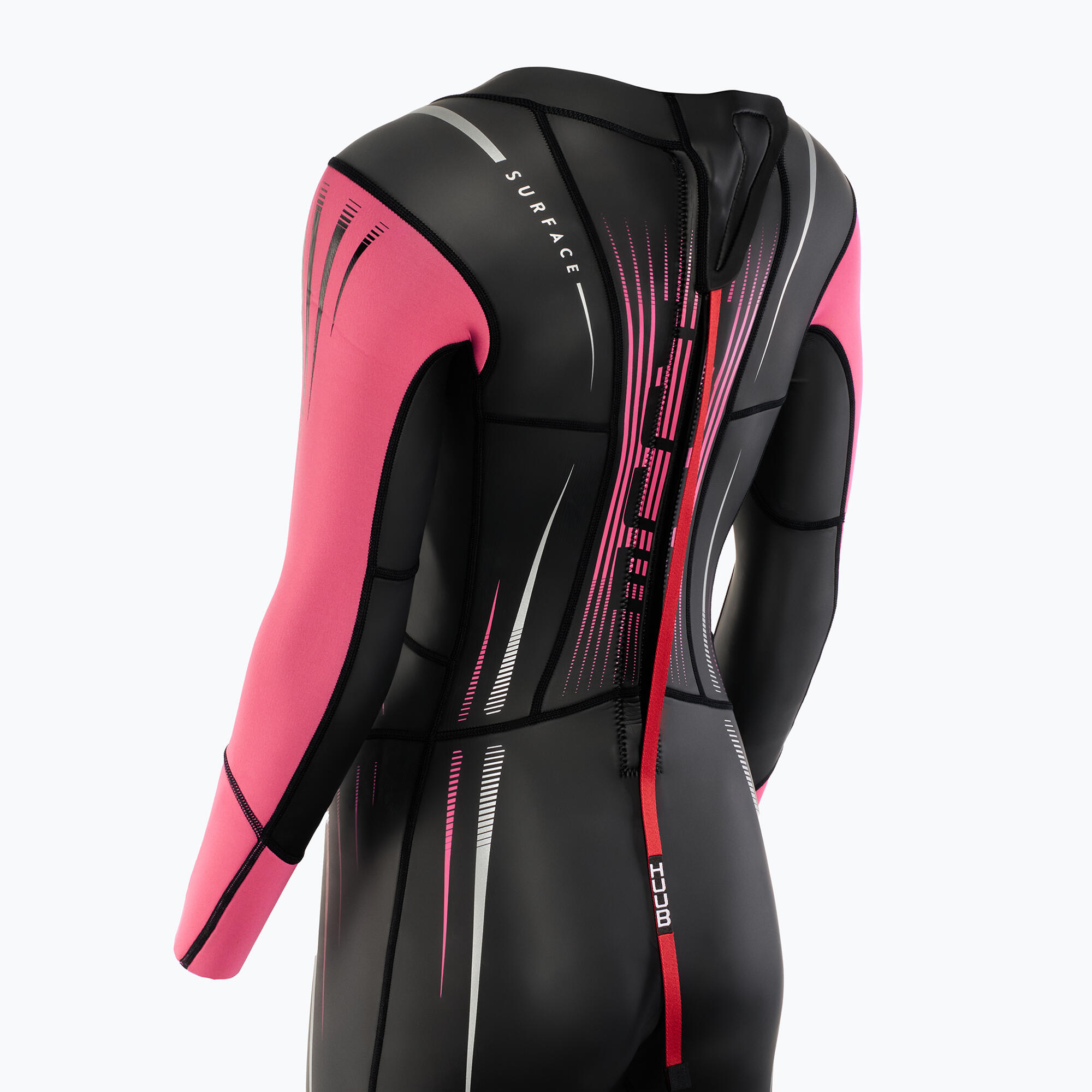 Pianka triathlonowa damska HUUB Surface 3.3 mm fluo pink 4/5