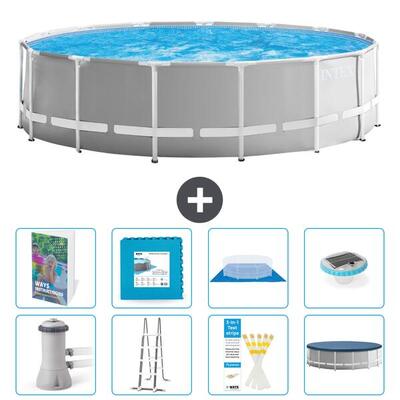 Prism frame zwembad rond - 457x122 cm - 9-delig s674