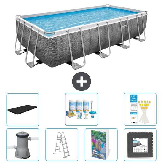 BESTWAY Piscina Bestway Power Steel Rectangular - 488x244x122 cm - S581