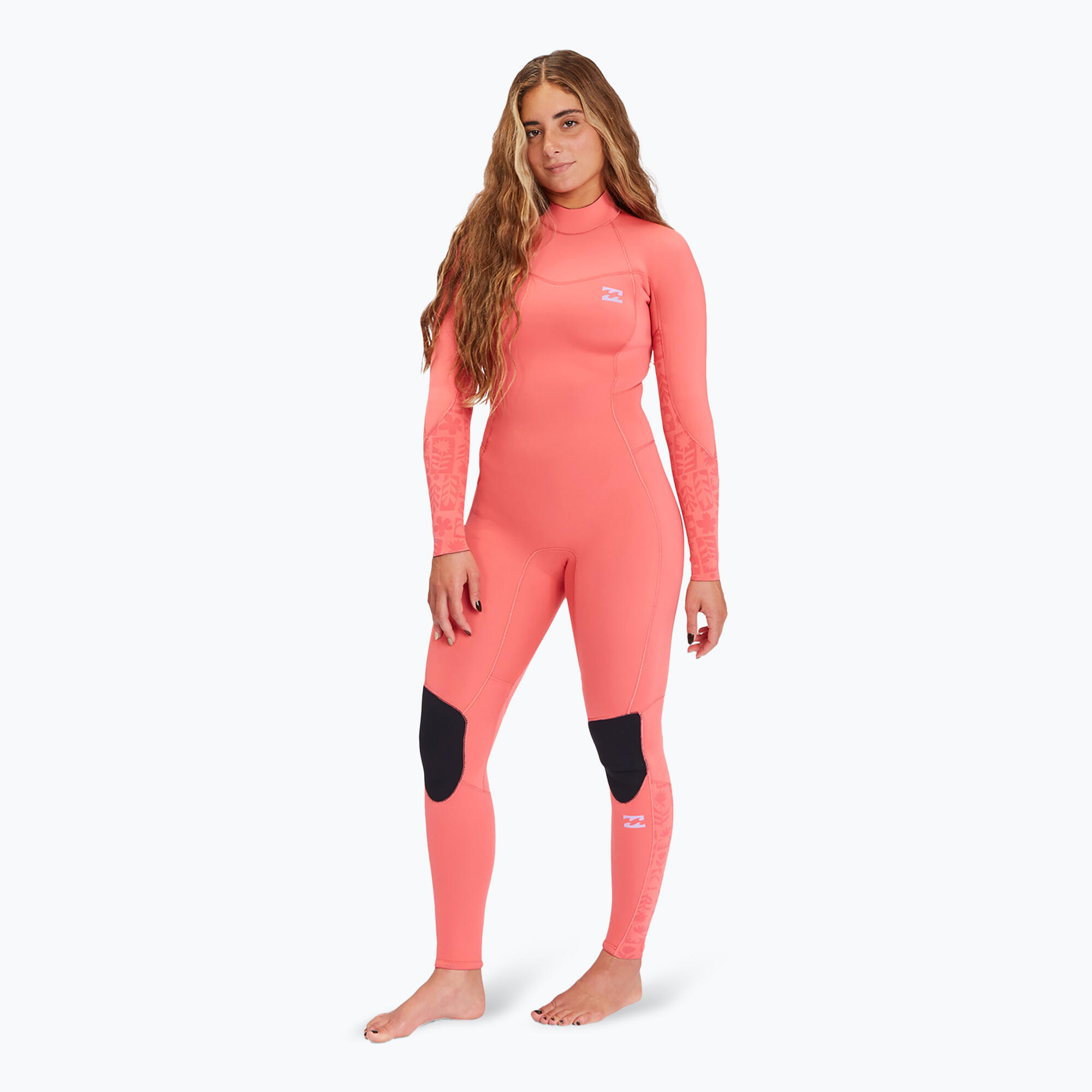 Női úszó neoprén Billabong 4/3 mm Synergy Back Zip 2022 vintage korall 2/6