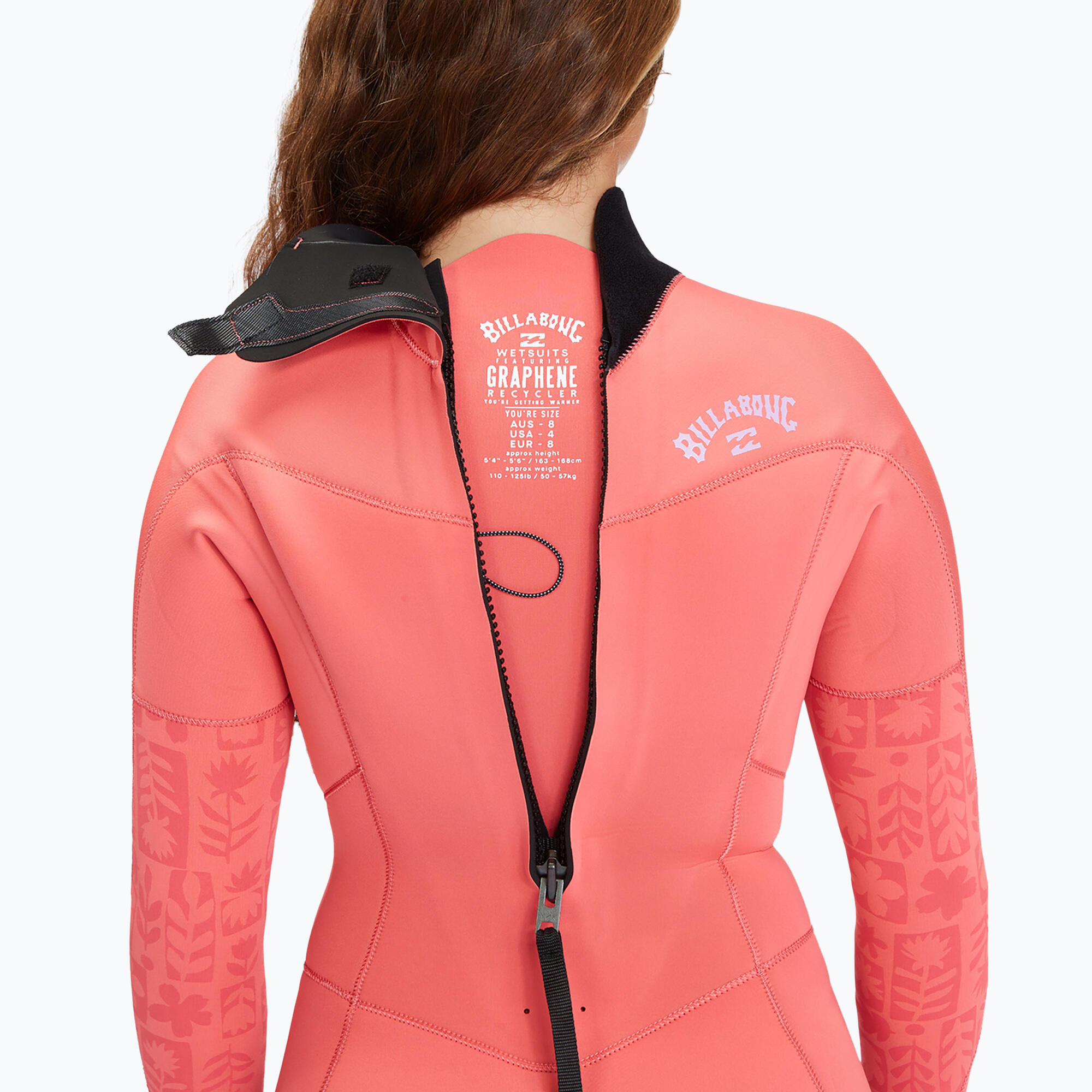 Női úszó neoprén Billabong 4/3 mm Synergy Back Zip 2022 vintage korall 5/6