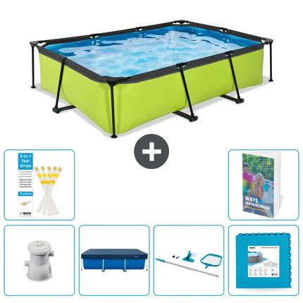 EXIT TOYS Basen Prostokątny - 300x200x65 cm - 7-częściowy S191