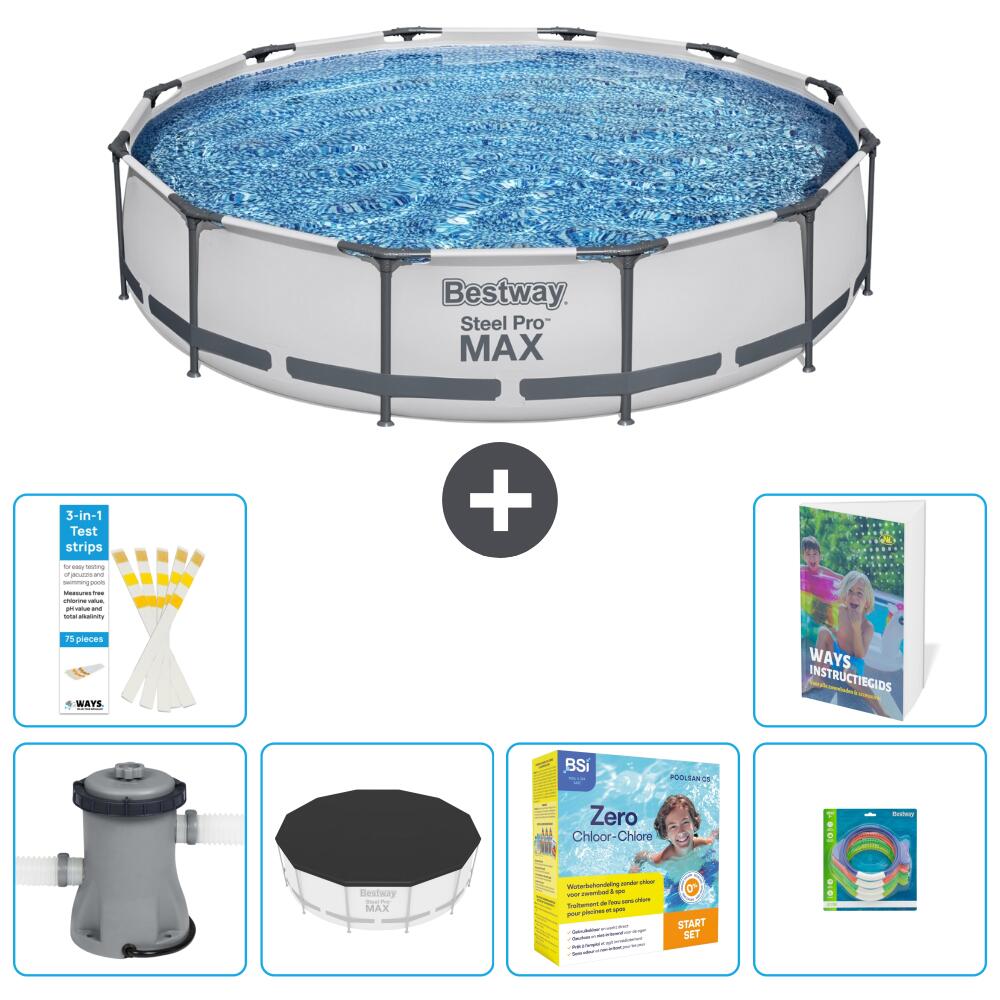 BESTWAY Basen Steel Pro MAX Okrągły - 366x76 cm - 7-częściowy S231 1/7