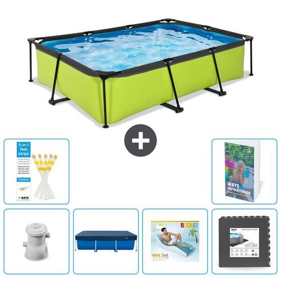 EXIT TOYS Basen Prostokątny - 300x200x65 cm - 7-częściowy S223