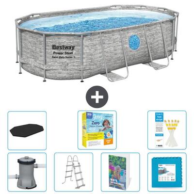 Bestway power steel ovaal - 427x250x100 cm - 8-delig s566