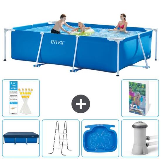 INTEX Piscina con estructura Rectangular - 300x200x75 cm - 7-piezas S140