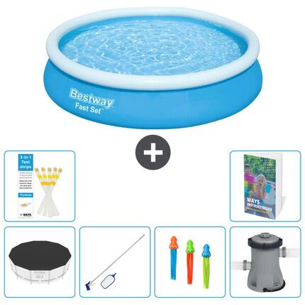 BESTWAY Basen Fast Set Okrągły - 366x76 cm - 7-częściowy S125