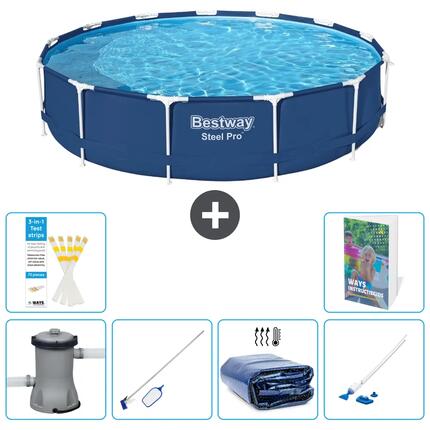 BESTWAY Basen Steel Pro Okrągły - 396x84 cm - 7-częściowy S323